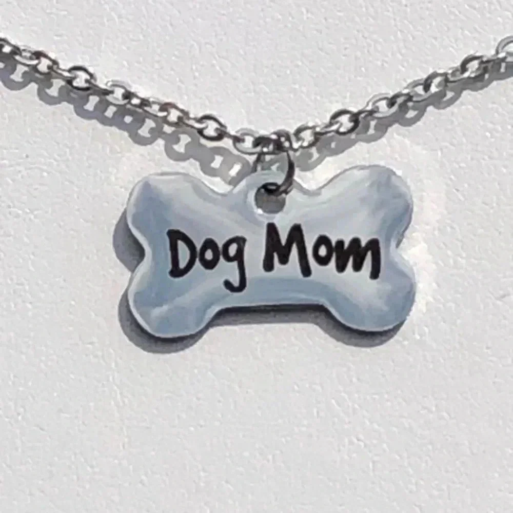 Dog Mom Fur Baby Mother’s Day Stainless Steel Charm Chain Necklace NWT
